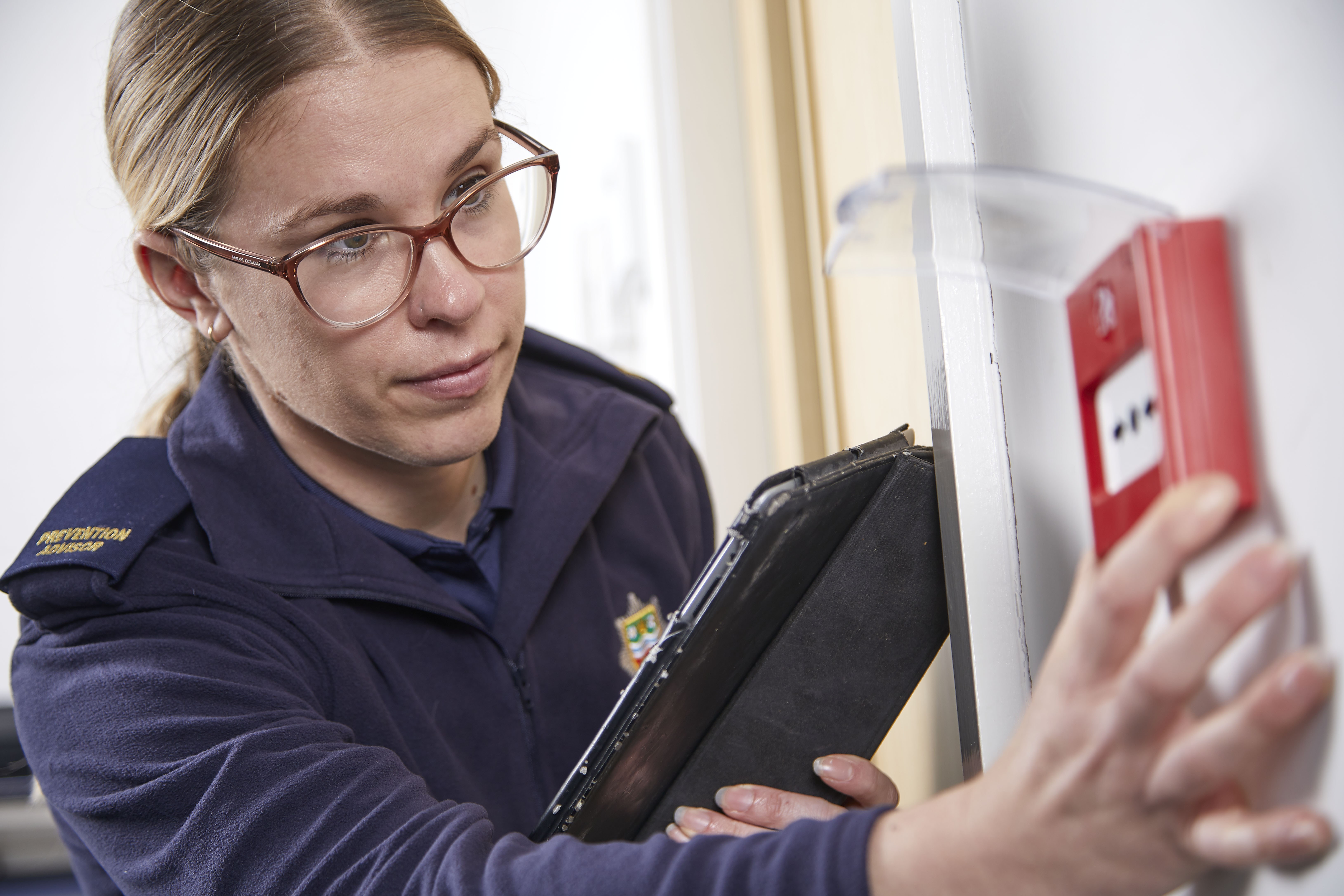 Business safety checking fire alarm