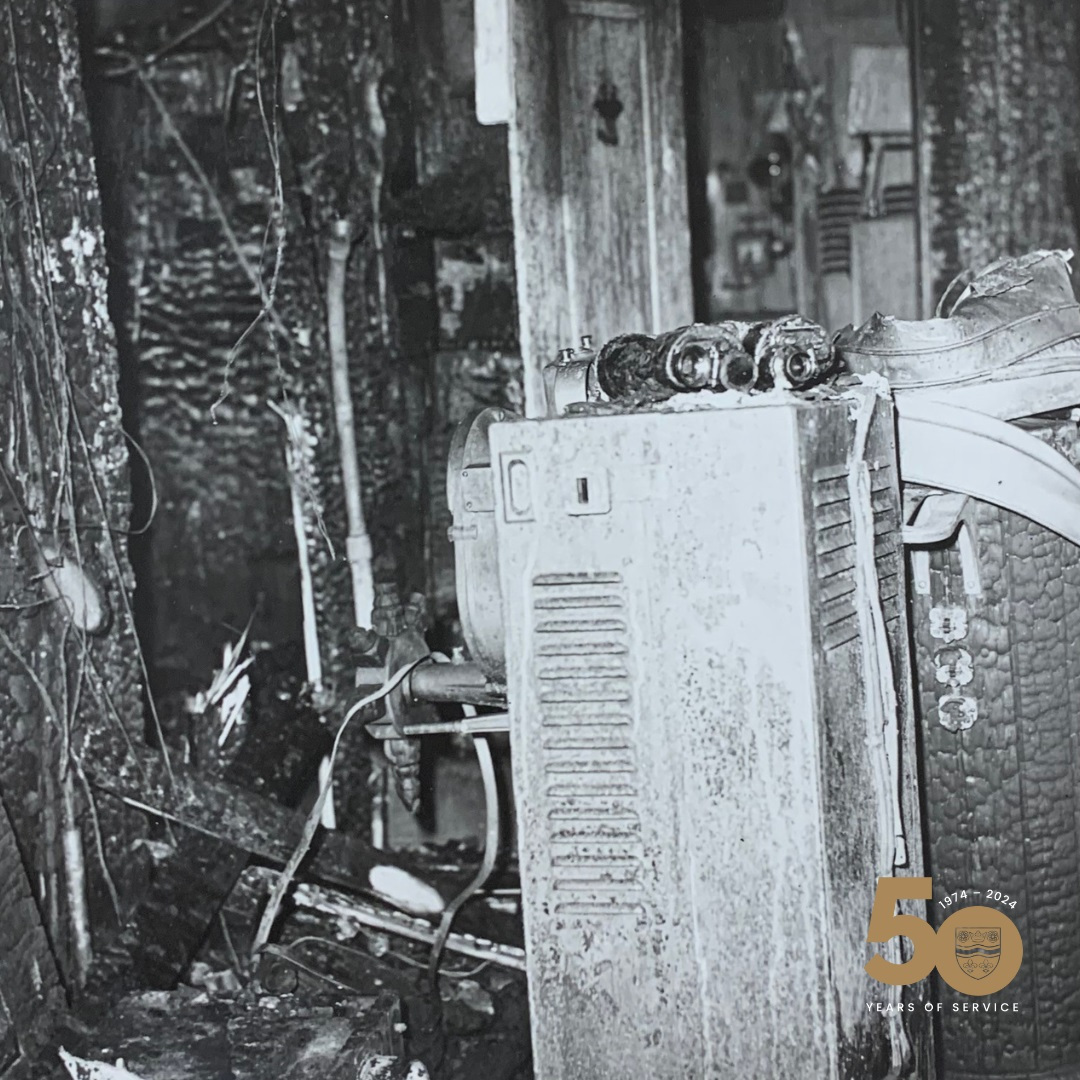 Fire damage below deck