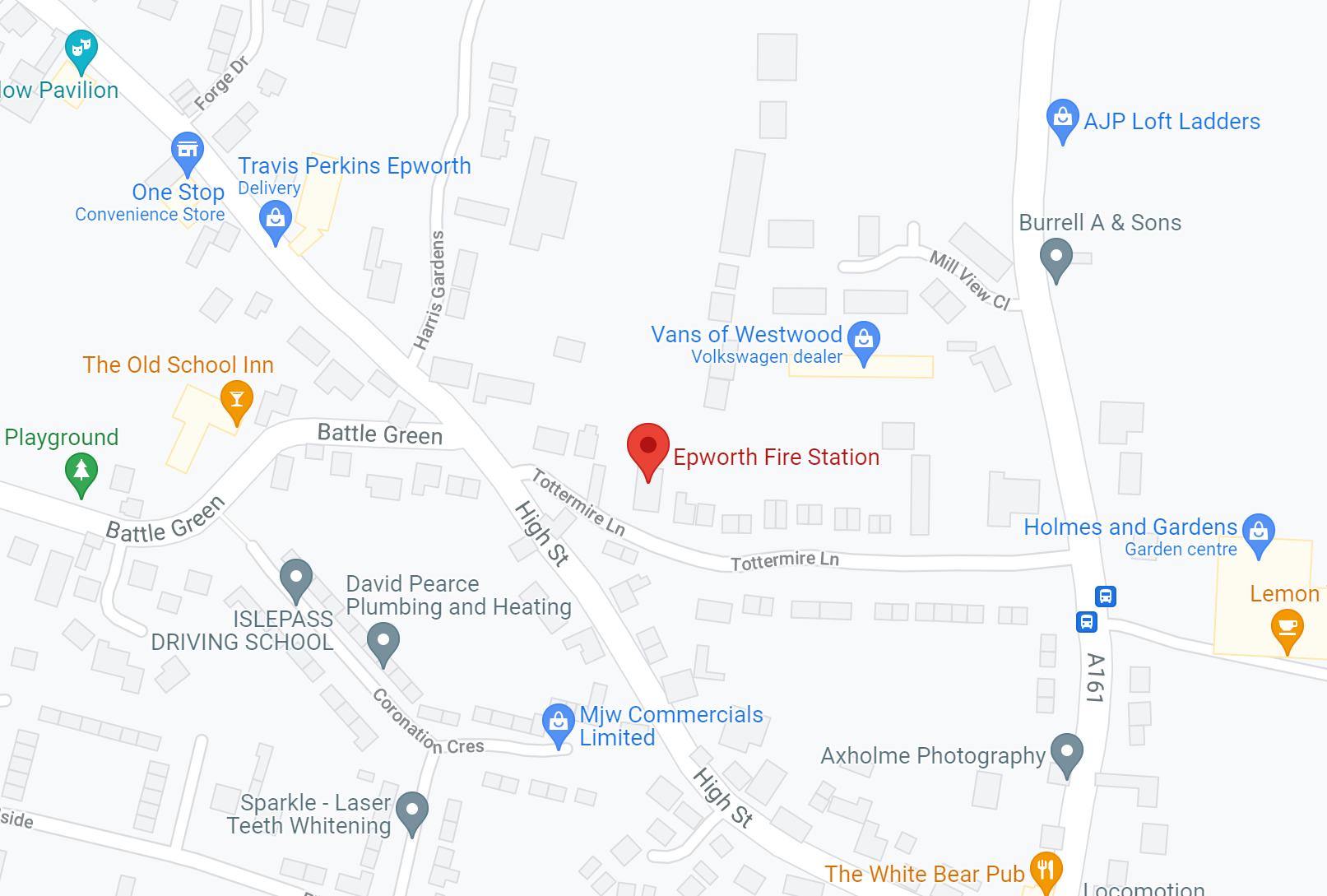 Epworth fire station map