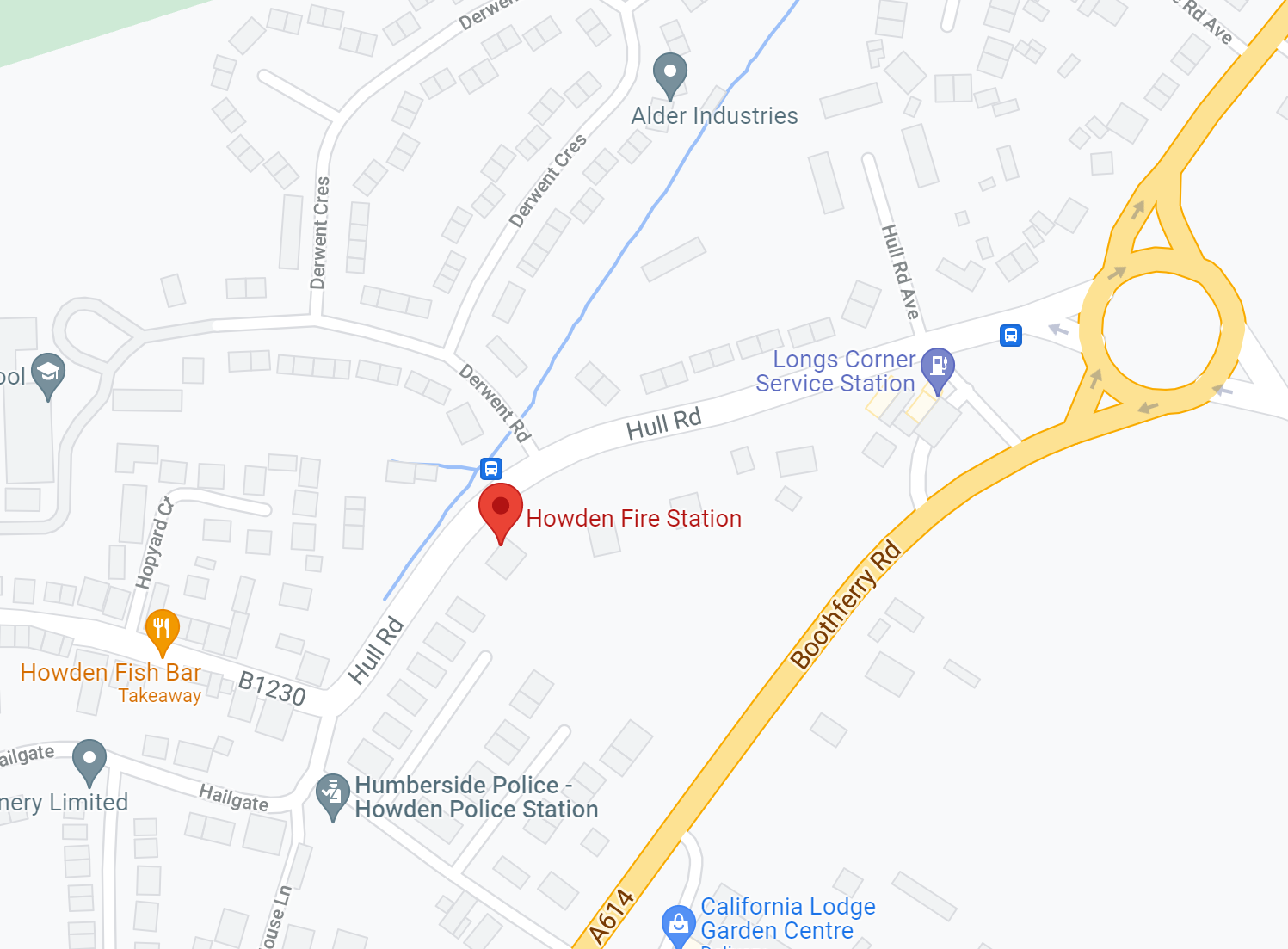 Howden fire station map